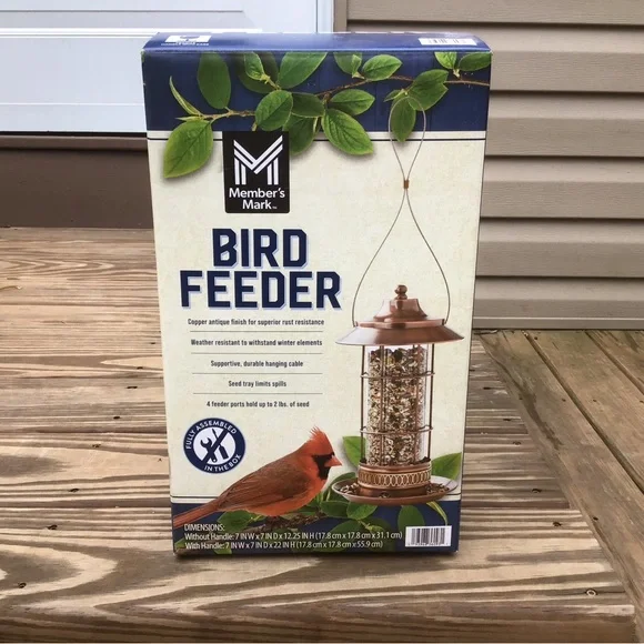 NEW Copper Finish Bird Feeder, Holds Up to 2 LBS - Picture 1 of 9